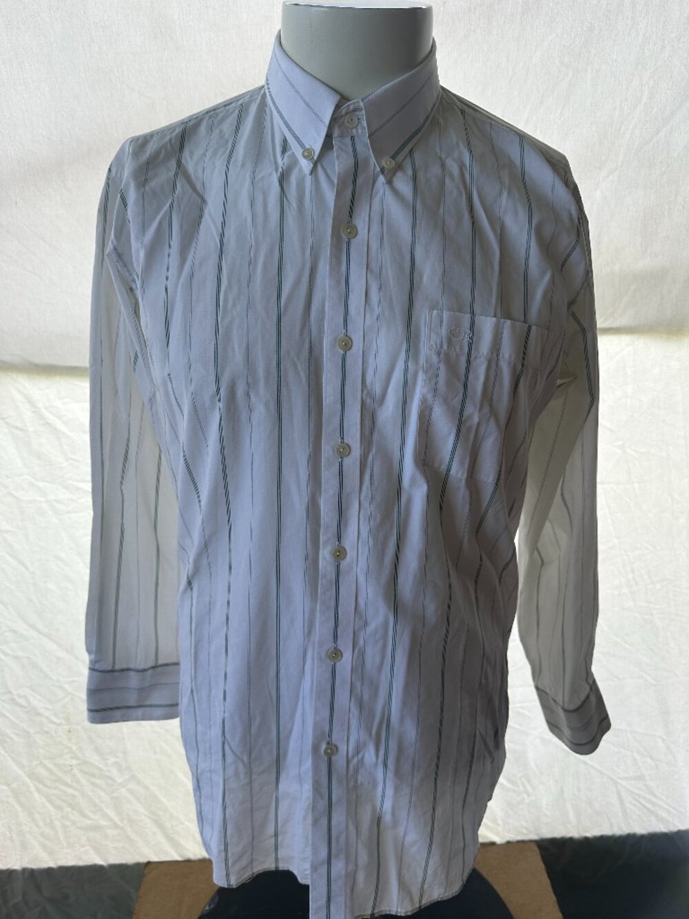 Vintage Oscar De La Renta Men’s Striped Long Sleeve Button Up Dress Shirt Medium